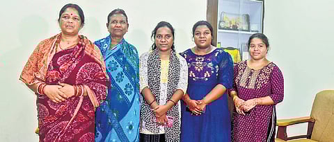 Family members of Majhi at their residence in Bhubaneswar on Tuesday