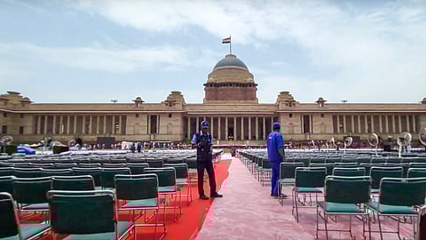 Preparations underway for the swearing-in-ceremony of the new government, at the Rashtrapati Bhavan in New Delhi, Saturday, June 8, 2024
