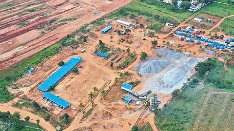 An aerial view of the location identified for the race track in Dr Shivaram Karanth Layout