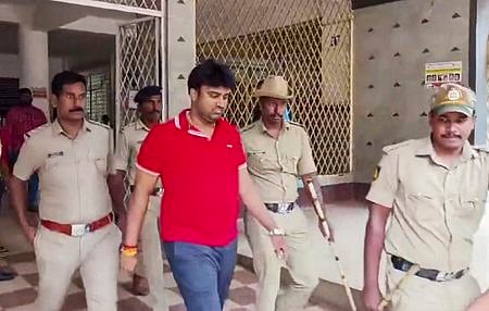 Police take MLC and JDS leader Suraj Revanna for a medical check-up after his arrest in Hassan.