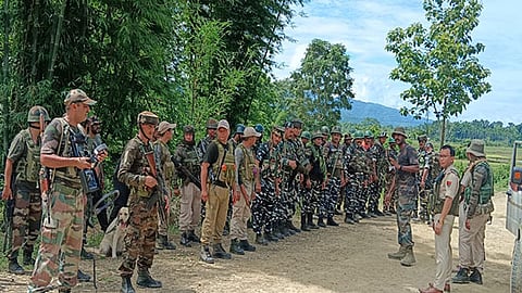 Security forces hold joint combing operations to restore stability in Jiribam.