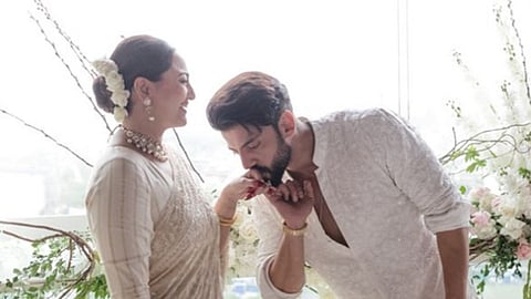 Zaheer Iqbal and Sonakshi Sinha during their wedding