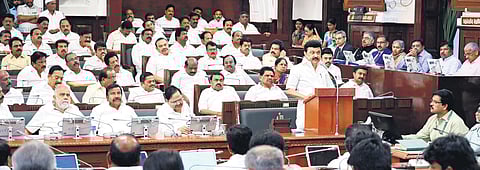 CM MK Stalin addressing the Assembly on Saturday, June 29, 2024.