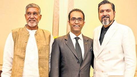 Kailash Satyarthi, Madhav Sehgal and Ricky Kej