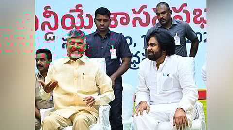TDP supremo N Chandrababu Naidu and Jana Sena chief Pawan Kalyan.