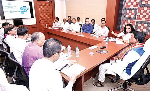 Chief Minister Mohan Charan Majhi interacted with officials of the Water Resources department during the meeting.