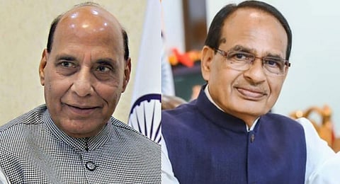 Union ministers Rajnath Singh and Shivraj Singh Chauhan
