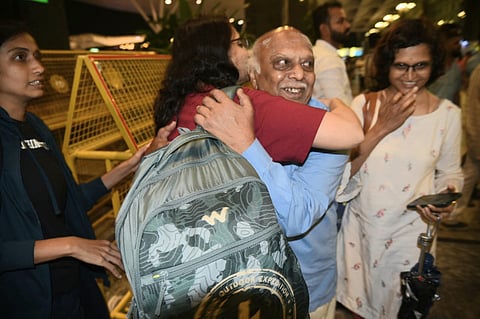 Trekkers survivors arrived at the Bengaluru Airport on thursday night