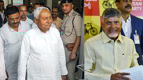 Bihar Chief Minister Nitish Kumar and Telugu Desam Party (TDP) President Chandrababu Naidu.