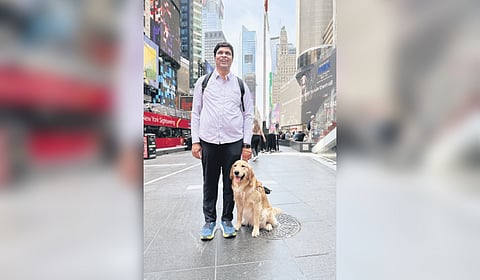 Kiran has travelled to 52 countries with his three-year-old guide dog, striving for accessibility worldwide.