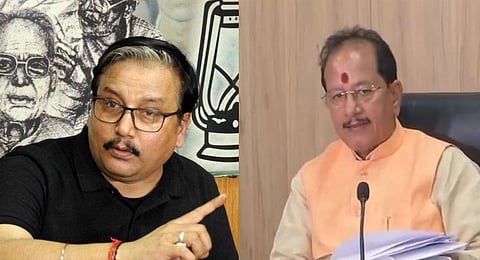 RJD Rajya Sabha member Manoj Jha and Bihar deputy CM Vijay Kumar Sinha