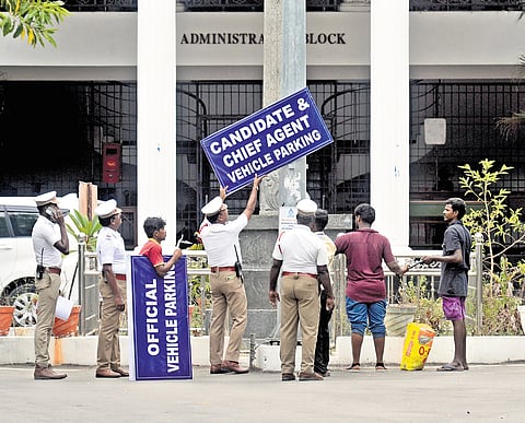 Security has been increased at the counting centre set up at Queen Marys college in Chennai
