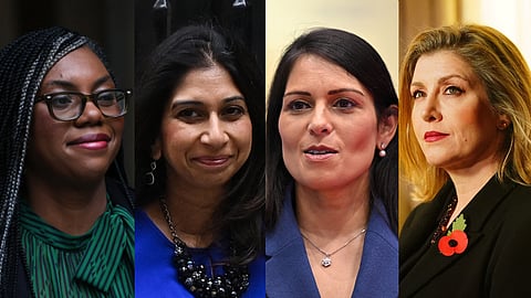(From L to R) Conservative party leaders Kemi Badenoch, Suella Braverman, Priti Patel and Penny Mordaunt are among the potential successors to Rishi Sunak as party leader.