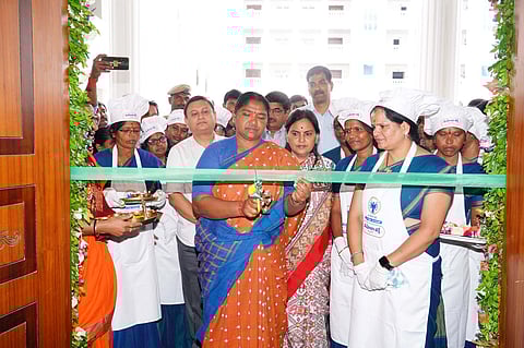 Rural Development and Women and Child Welfare Minister Seethakka inaugurated two Mahila Shakti canteens at the Telangana State Secretariat.