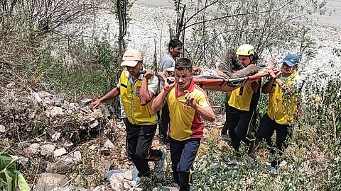 Rescue operation underway after a vehicle fell into a gorge in Uttarakhands Rudraprayag, Saturday, June 15, 2024.