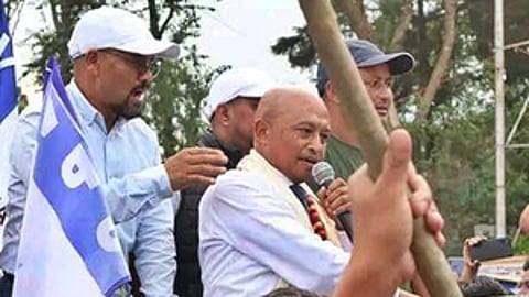 VPP leader Ricky Andrew J Syngkon campaigns for the 2024 Lok Sabha Elections in Meghalaya.