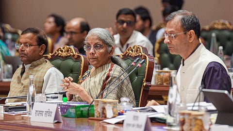 Union Finance Minister Nirmala Sitharaman chairs the 53rd GST Council meeting, in New Delhi, Saturday, June 22, 2024.