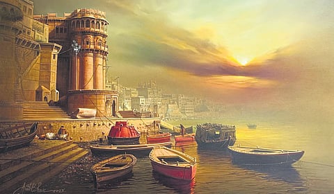 Ghats come alive in Amit Bhar’s artwork