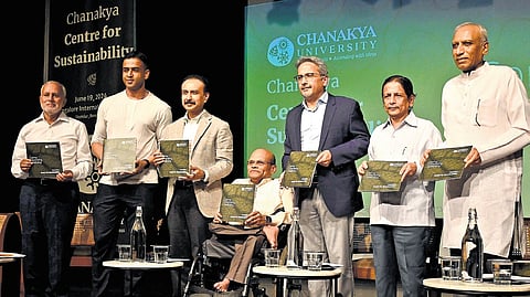 Panelists at the launch of Chanakya Centre for Sustainablility at the Bangalore International Centre on Wednesday.
