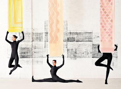 The linearity in the latest collection is a contemporary nod to the traditional elegance of the weaves.