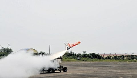 Aerial target Abhyas being test flown from ITR off Odisha coast.