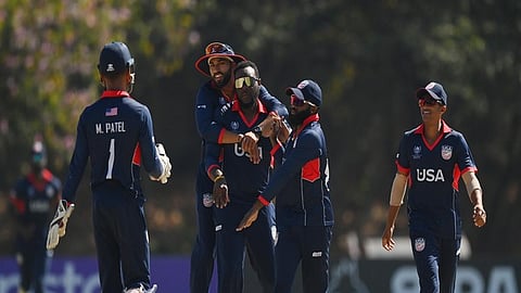 With a formidable total on the board, the USA bowlers struck early and never relented.