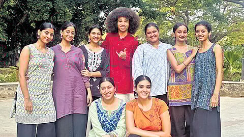 Noel Robinson (C) with Chennai’s famed dance group 'Team Anartana'.