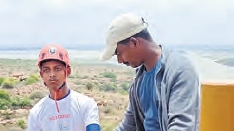 A participant of Samagra Shiksha adventure sports programme