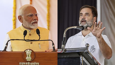 A collage of Prime Minister Narendra Modi and Congress leader Rahul Gandhi.