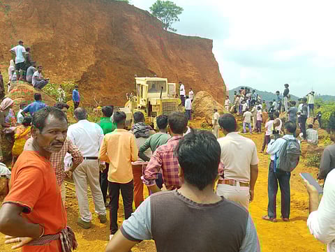 The landslide mishap site near Kolab reservoir