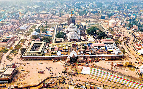 An aerial view of Shree Jagannath Temple, Puri