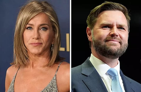 Jennifer Aniston took aim at Sen. J.D. Vance (R-Ohio), the GOP nominee for vice president, over a clip in which he likened Kamala Harris and others to "childless cat ladies."