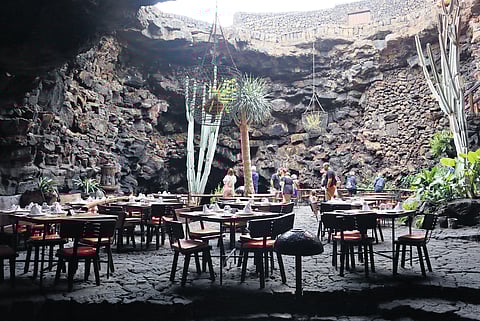 A restaurant in Jameos del Agua