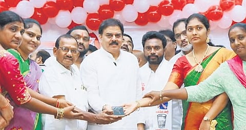 JSP Political Affairs Committee chairman Nadendla Manohar launches the 10-day enrolment drive in Vijayawada on Thursday