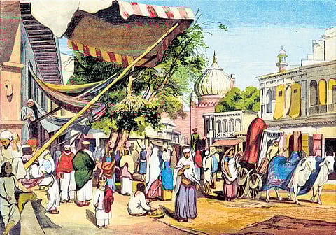 ‘Delhi. A Street at back of Jumma Masjid’ by William Carpenter