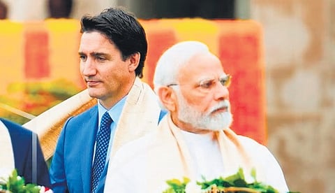 PM Narendra Modi with his Canadian counterpart Justin Trudeau.