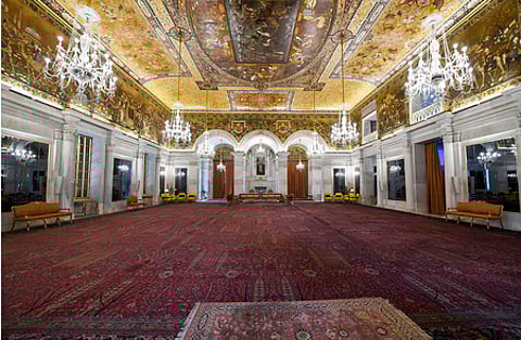 Rashtrapati Bhavan's iconic 'Durbar Hall'.
