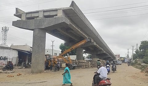 The State Highway department plans to complete the one-kilometre flyover project across the railway track to connect Velampalayam and Kulathupudur in Tiruppur within two years.