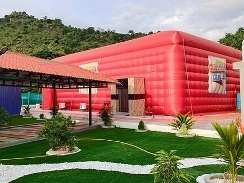 Dharmapuri: Picture of the Balloon Theatre which has been set up near Bommidi.
