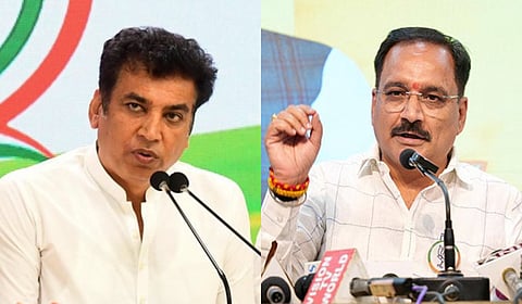 DPCC president Devender Yadav and Delhi BJP chief Virendra Sachdeva.