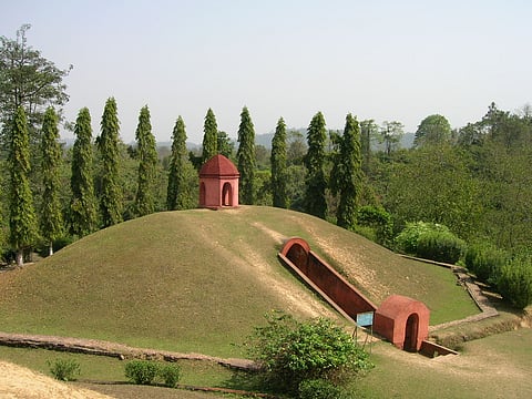 Charaideo Moidams is often referred to as the ‘Pyramids of Assam.’
