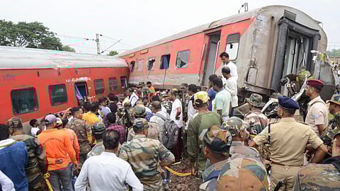 Howrah-Mumbai Mail derailed following a collision with a goods train near Badabamboo, in Seraikela-Kharsawan district of Jharkhand, early Tuesday.