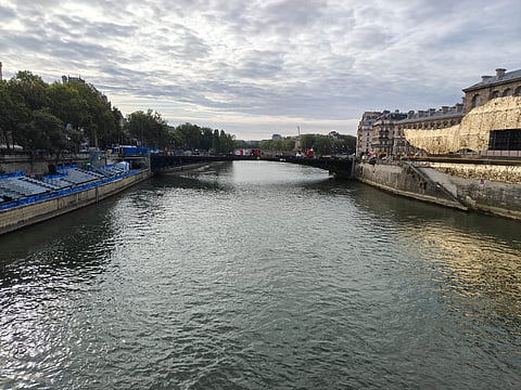 The Seine river with stages on its bank to witness the opening ceremony (Photo | Indraneel Das)