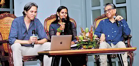 Textile designer and founder of Tilla, Aratrik Dev Varman, and designer and illustrator at Tilla, Jisha Unnikrishnan, joined in conversation with the founder of Prakriti Foundation, Ranvir Shah