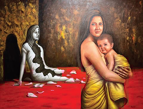Exploring women's struggles through paintings: Chaitali Maji's art exhibition in Hyderabad