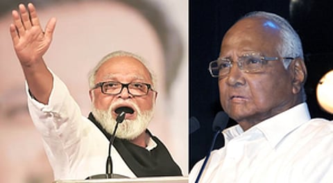 Chhagan Bhujbal (L) ,Sharad Pawar
