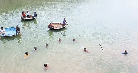 SDRF teams have been deployed to trace the girl’s body in the River Krishna at Muchumarri village in Nandyal district on Wednesday