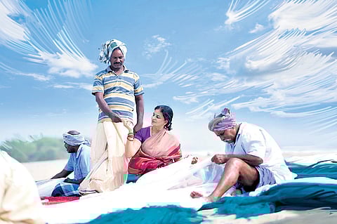 Replicas of boats and fishing nets encapsulated the beach atmosphere at the Chitramayee State Gallery
