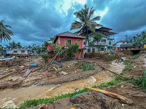An affected area following landslides triggered by heavy rain at Chooralmala on Tuesday, in Wayanad district, Wednesday, July 31, 2024.