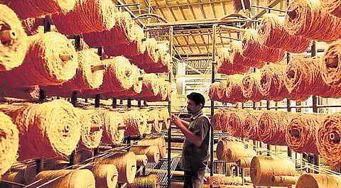 India accounts for more than two-thirds of the world’s production of coir and allied products.